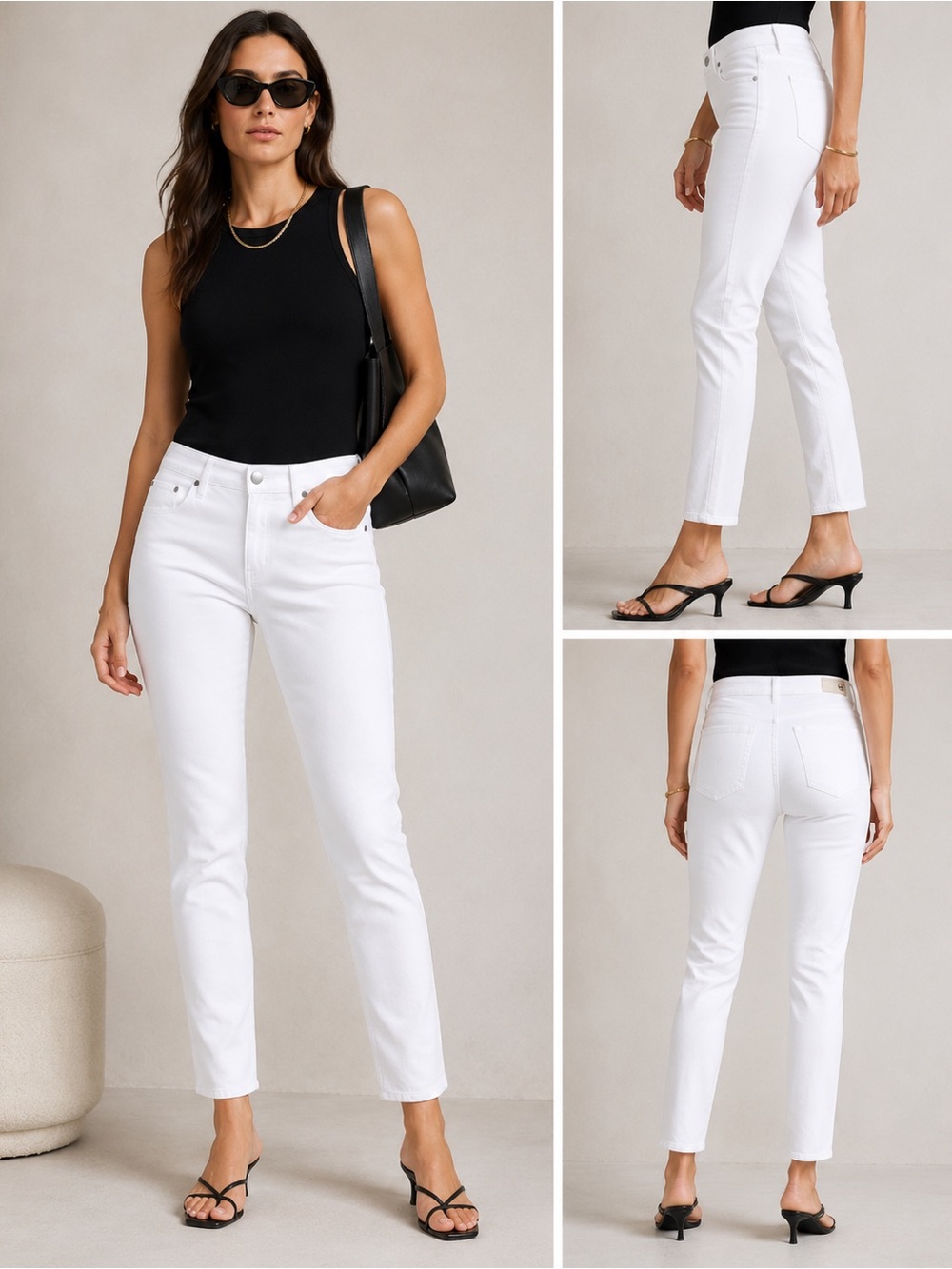 AG Jeans White Cigarette Slim Fit Denim Pants Size 29R 29” Inseam EUC
